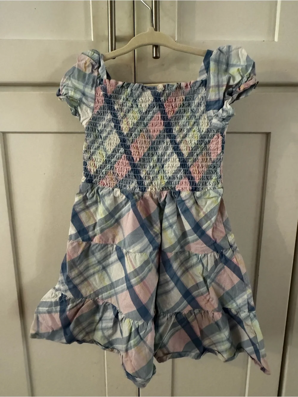 Gymboree Smocked Plaid Sundress - Blue, Pink, Cream